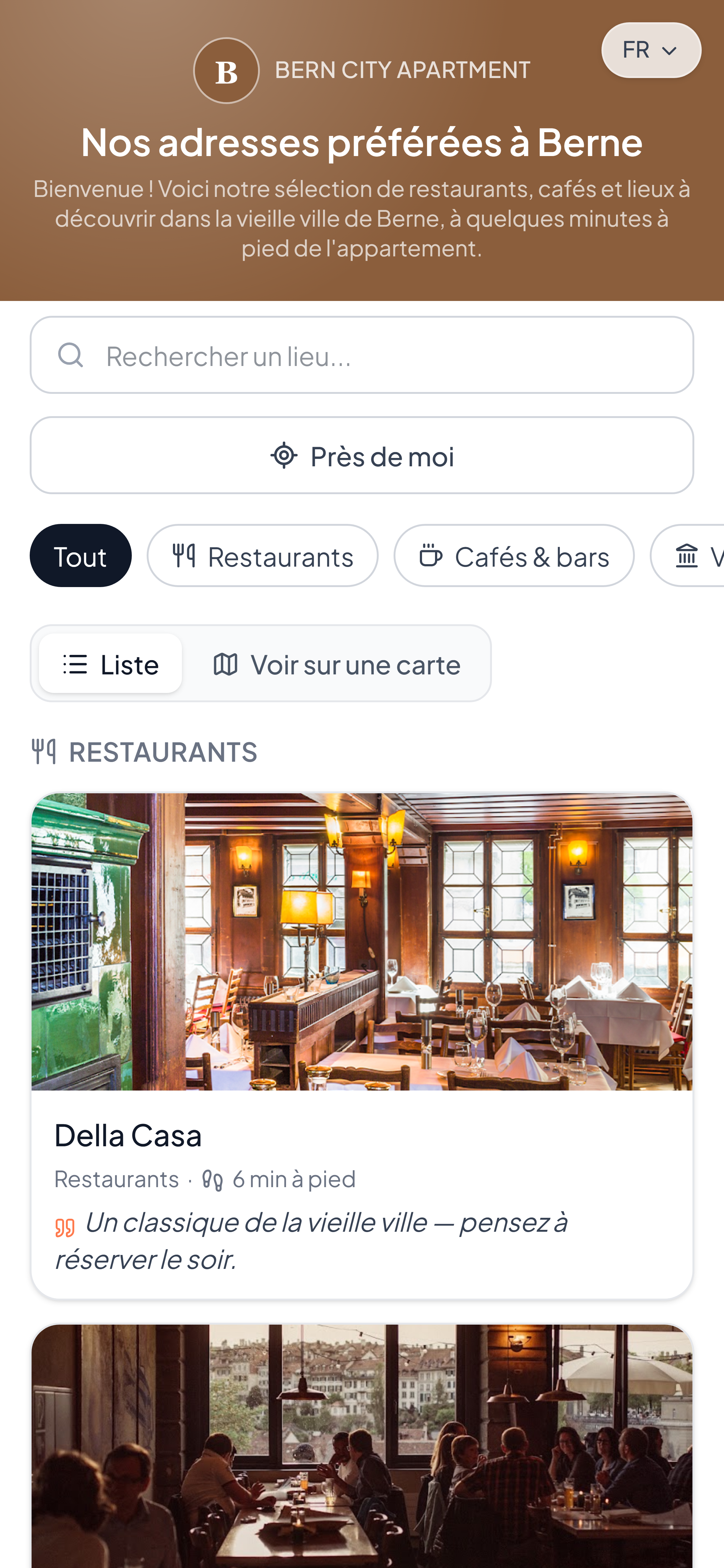 La page publique d'un guide HerePicks, avec de vraies recommandations